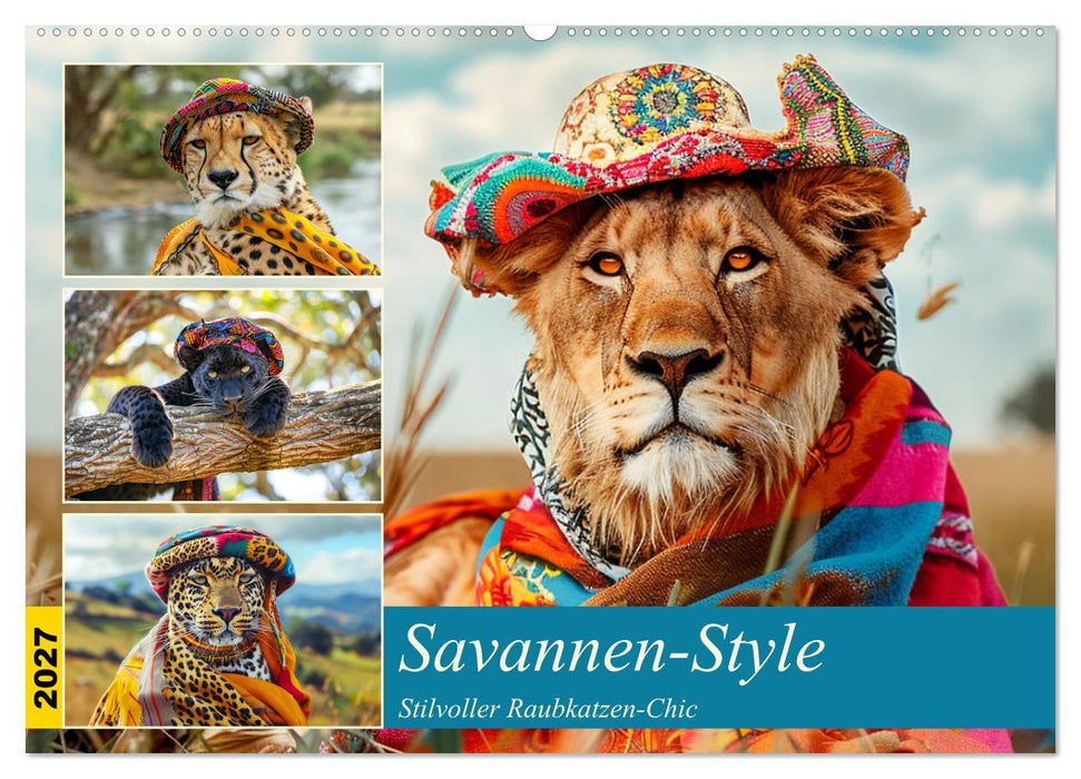 Savannen-Style. Stilvoller Raubkatzen-Chic (CALVENDO Wandkalender 2027)