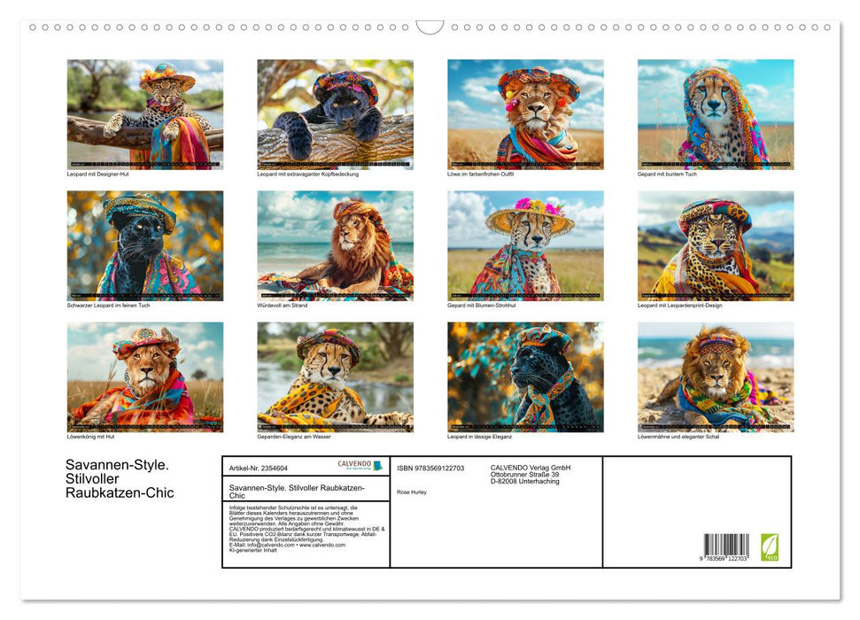 Savannen-Style. Stilvoller Raubkatzen-Chic (CALVENDO Wandkalender 2027)