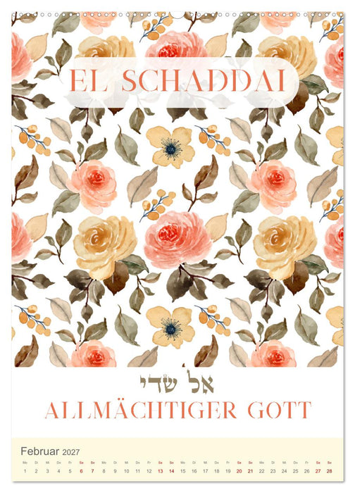 Hebräische Namen Gottes aus der Torah (CALVENDO Wandkalender 2027)