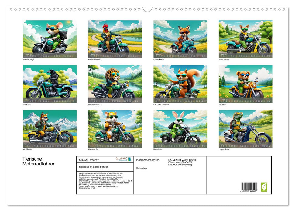 Tierische Motorradfahrer (CALVENDO Wandkalender 2027)