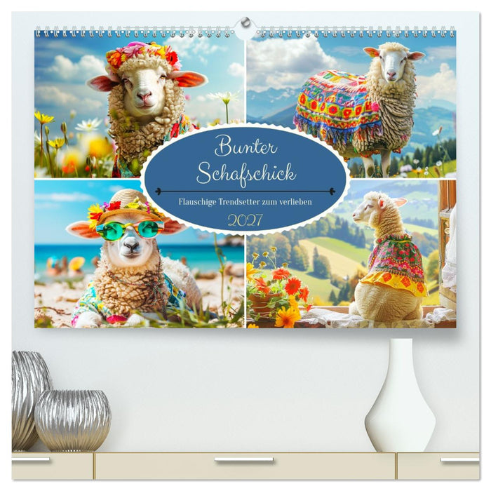 Bunter Schafschick. Flauschige Trendsetter zum verlieben (CALVENDO Premium Wandkalender 2027)