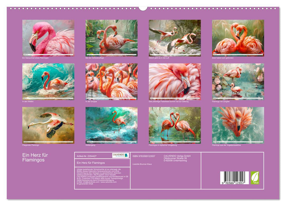 Ein Herz für Flamingos (CALVENDO Premium Wandkalender 2027)
