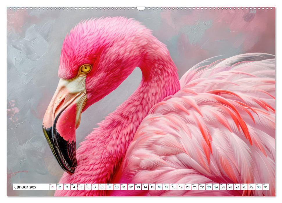 Ein Herz für Flamingos (CALVENDO Premium Wandkalender 2027)