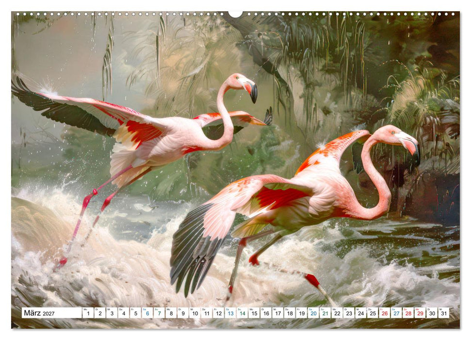 Ein Herz für Flamingos (CALVENDO Premium Wandkalender 2027)