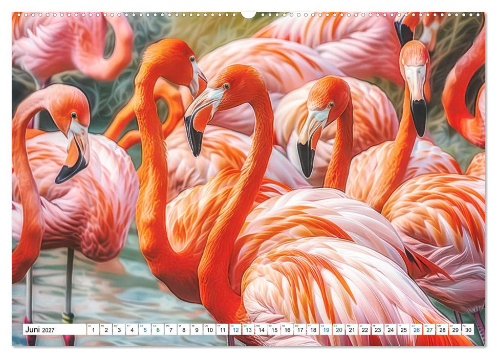 Ein Herz für Flamingos (CALVENDO Premium Wandkalender 2027)