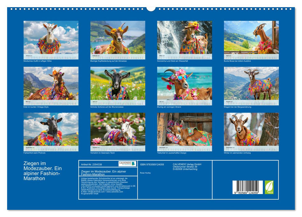 Ziegen im Modezauber. Ein alpiner Fashion-Marathon (CALVENDO Premium Wandkalender 2027)