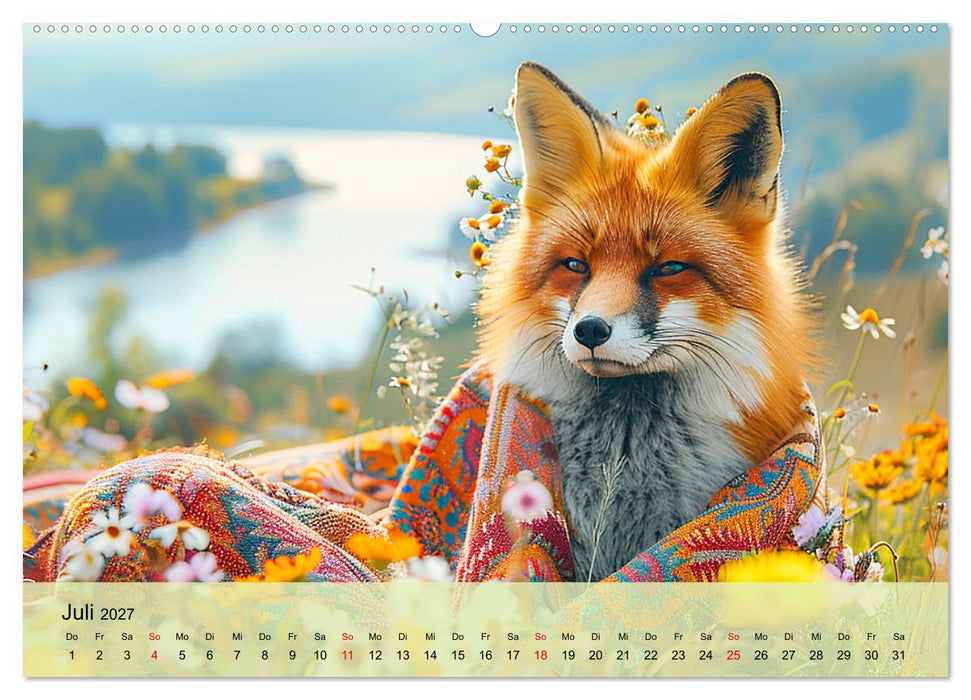 Fuchsige Eskapaden. Reineke mit noblen Accessoires (CALVENDO Premium Wandkalender 2027)