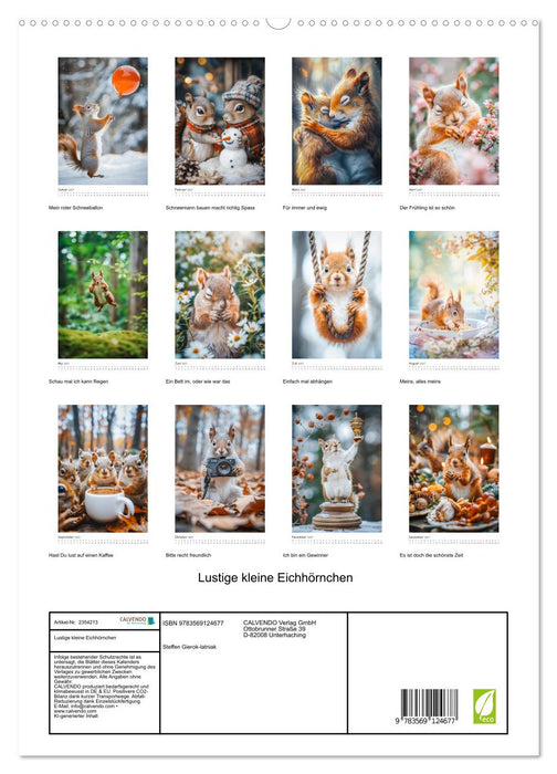 Lustige kleine Eichhörnchen (CALVENDO Premium Wandkalender 2027)