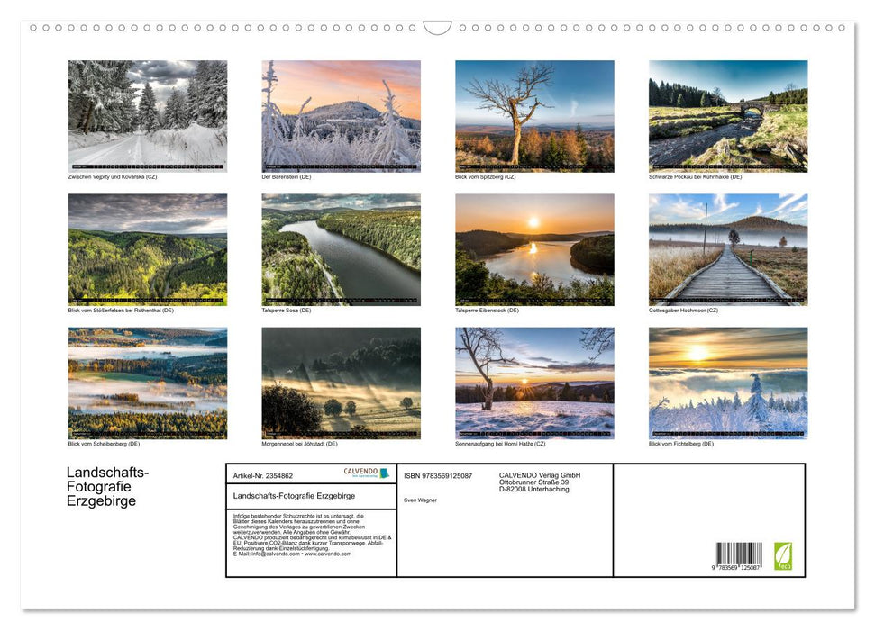 Landschafts-Fotografie Erzgebirge (CALVENDO Wandkalender 2027)