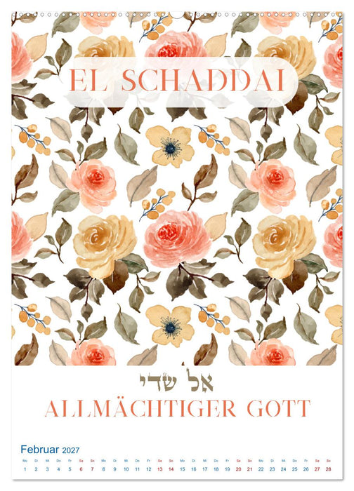 Hebräische Namen Gottes aus der Torah (CALVENDO Wandkalender 2027)