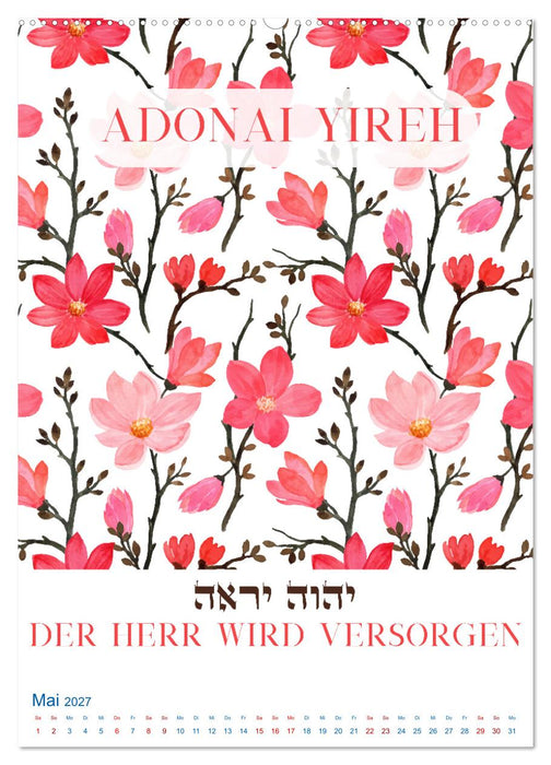 Hebräische Namen Gottes aus der Torah (CALVENDO Wandkalender 2027)