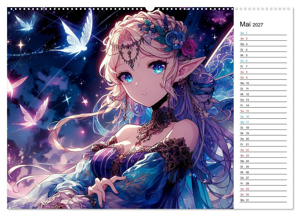 Bezaubernde Manga Elfen (CALVENDO Wandkalender 2027)