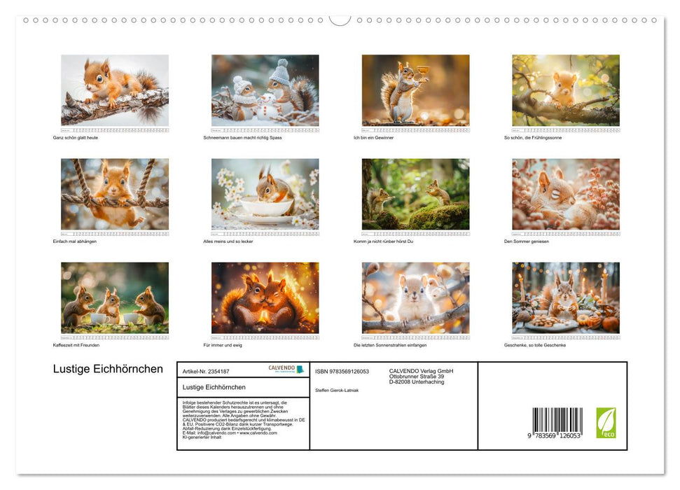 Lustige Eichhörnchen (CALVENDO Premium Wandkalender 2027)
