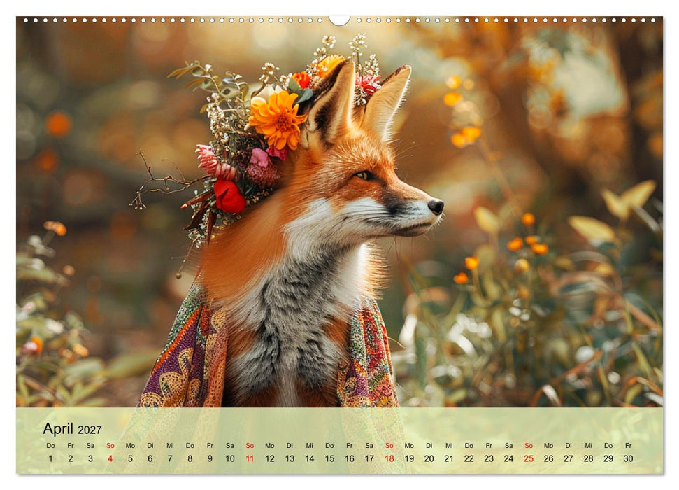 Fuchsige Eskapaden. Reineke mit noblen Accessoires (CALVENDO Wandkalender 2027)