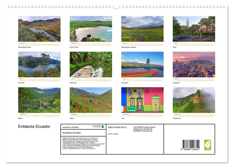 Entdecke Ecuador (CALVENDO Premium Wandkalender 2027)