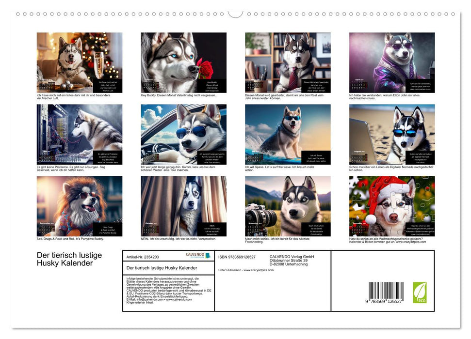 Der tierisch lustige Husky Kalender (CALVENDO Premium Wandkalender 2027)