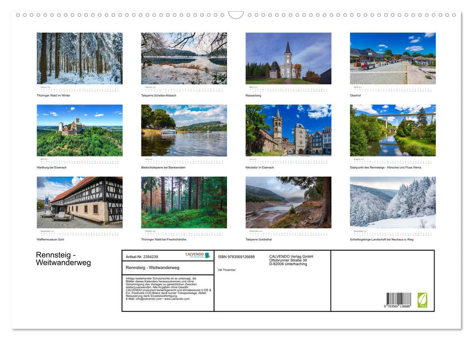 Rennsteig - Weitwanderweg (CALVENDO Wandkalender 2027)