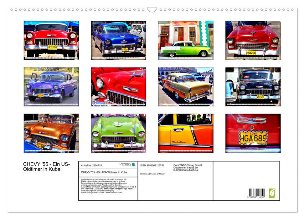 CHEVY '55 - Ein US-Oldtimer in Kuba (CALVENDO Wandkalender 2027)