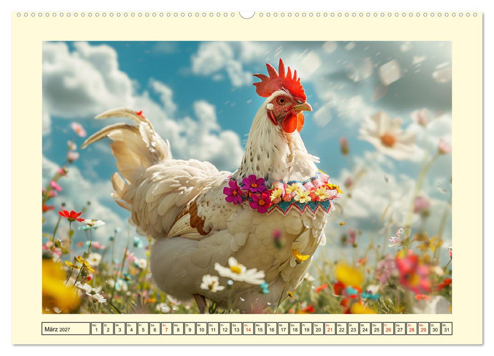 Lustige Federvieh-Fashion. Modische Abenteuer auf dem Bauernhof (CALVENDO Premium Wandkalender 2027)