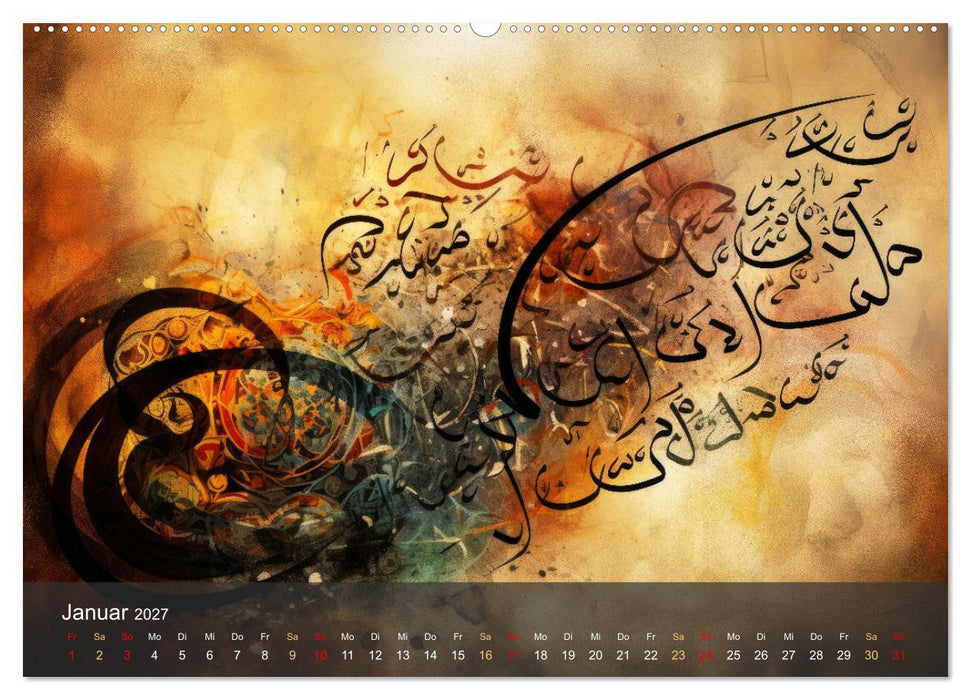 Arabische Kalligraphie in Kunstform (CALVENDO Premium Wandkalender 2027)