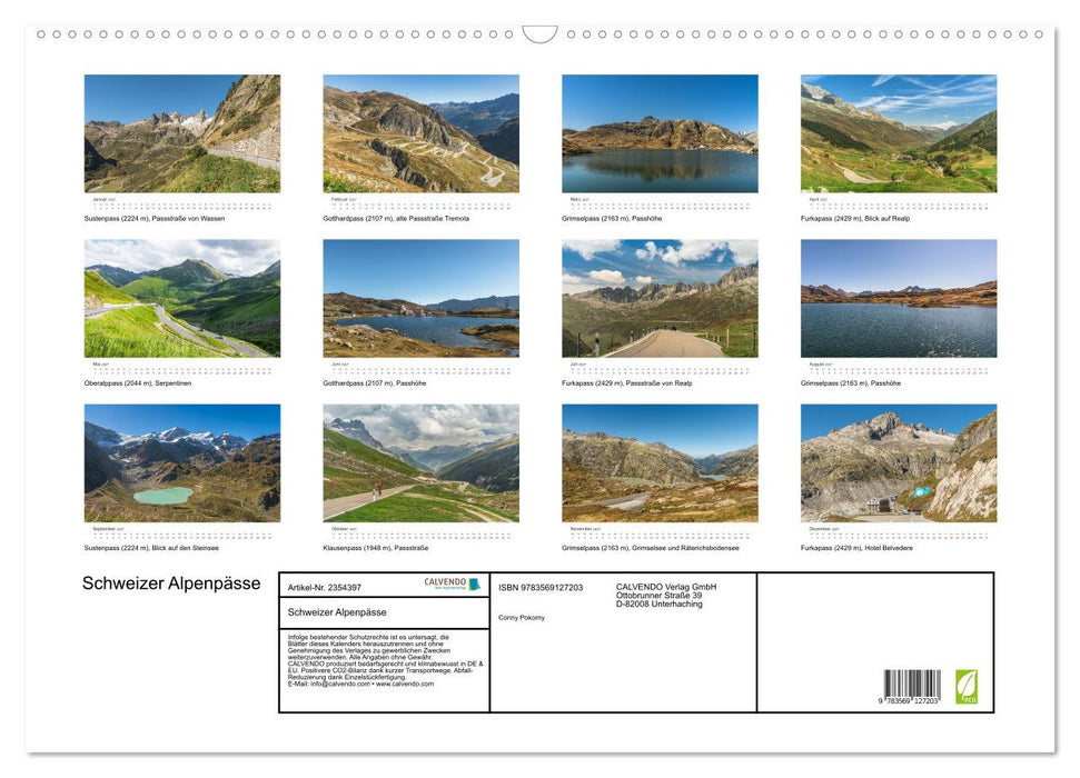 Schweizer Alpenpässe (CALVENDO Wandkalender 2027)