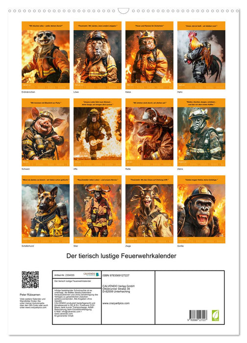 Der tierisch lustige Feuerwehrkalender (CALVENDO Wandkalender 2027)
