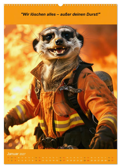 Der tierisch lustige Feuerwehrkalender (CALVENDO Wandkalender 2027)