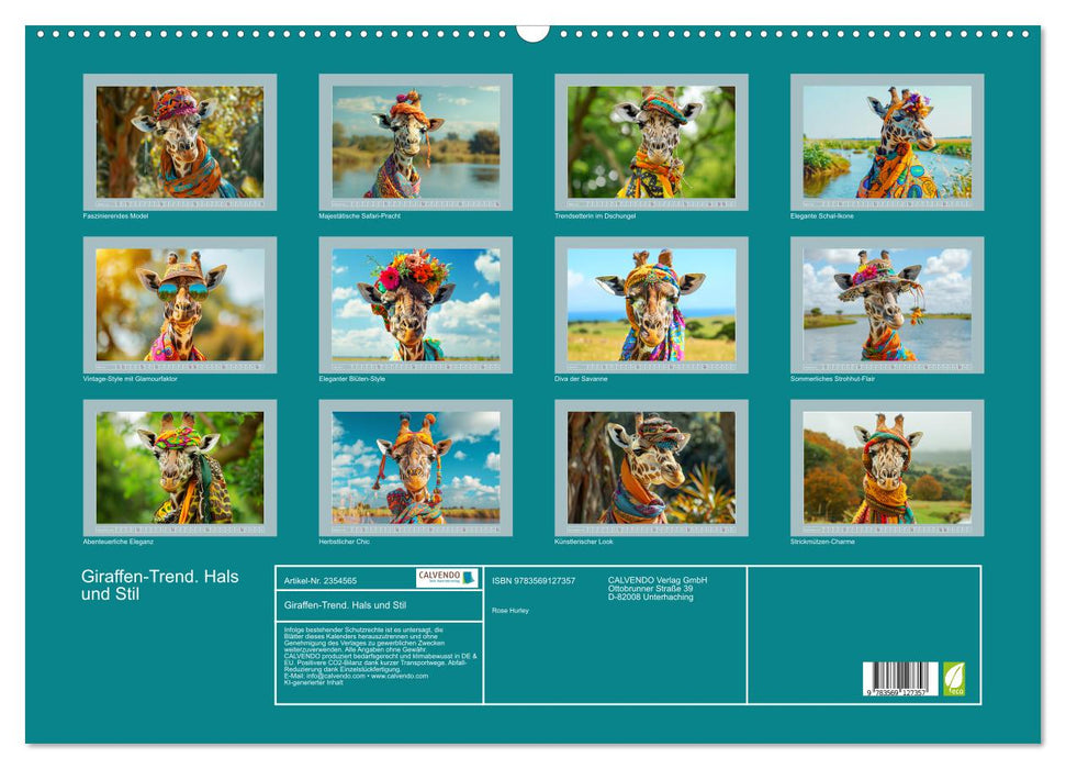 Giraffen-Trend. Hals und Stil (CALVENDO Wandkalender 2027)