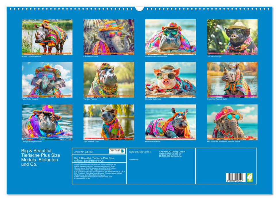 Big & Beautiful. Tierische Plus Size Models. Elefanten und Co. (CALVENDO Wandkalender 2027)