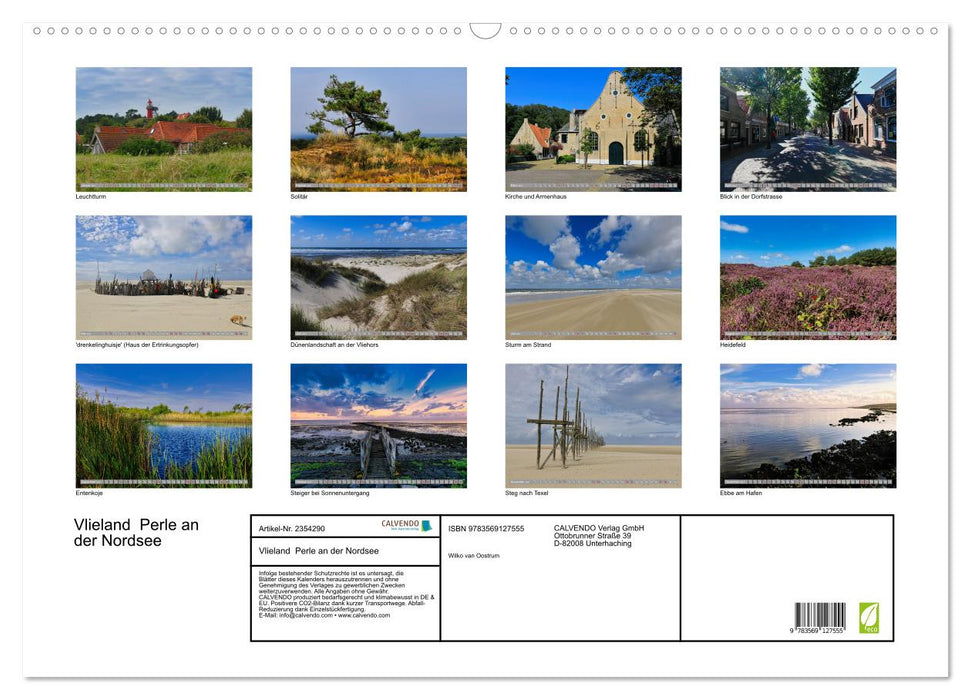 Vlieland Perle an der Nordsee (CALVENDO Wandkalender 2027)