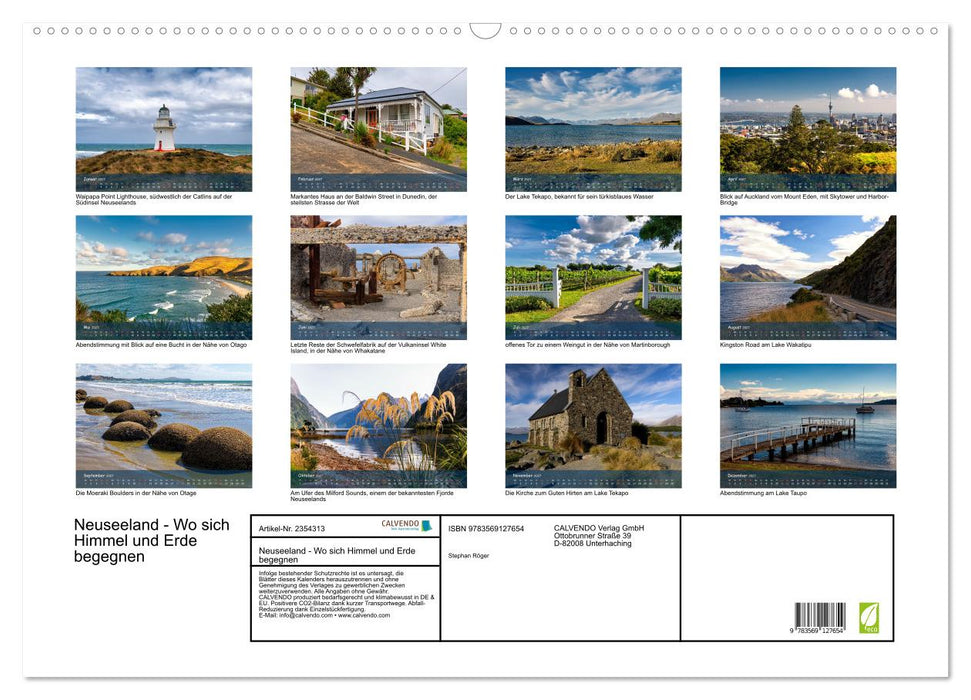 Neuseeland - Wo sich Himmel und Erde begegnen (CALVENDO Wandkalender 2027)