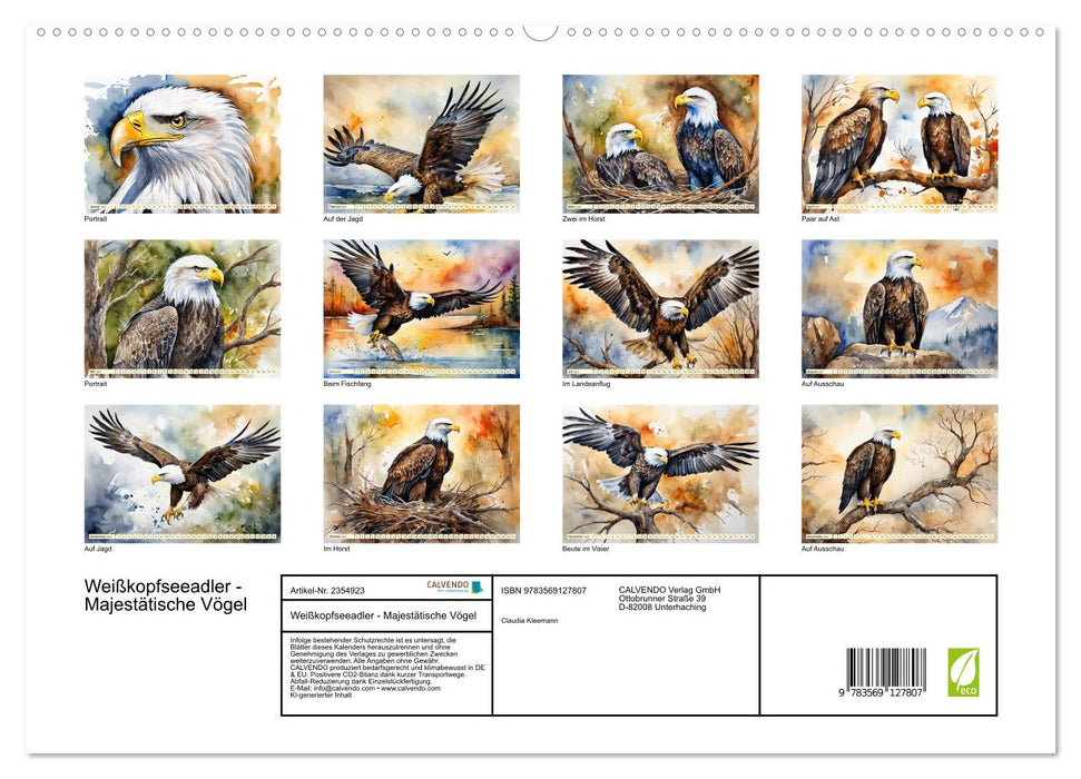 Weißkopfseeadler - Majestätische Vögel (CALVENDO Premium Wandkalender 2027)