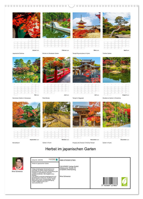 Herbst im japanischen Garten (CALVENDO Premium Wandkalender 2027)