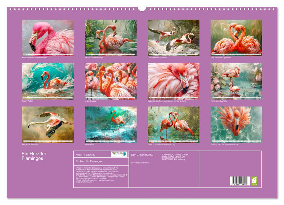 Ein Herz für Flamingos (CALVENDO Wandkalender 2027)