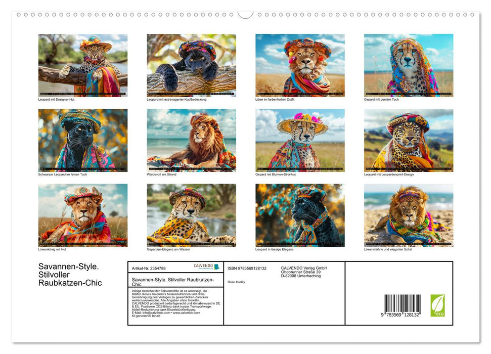 Savannen-Style. Stilvoller Raubkatzen-Chic (CALVENDO Premium Wandkalender 2027)