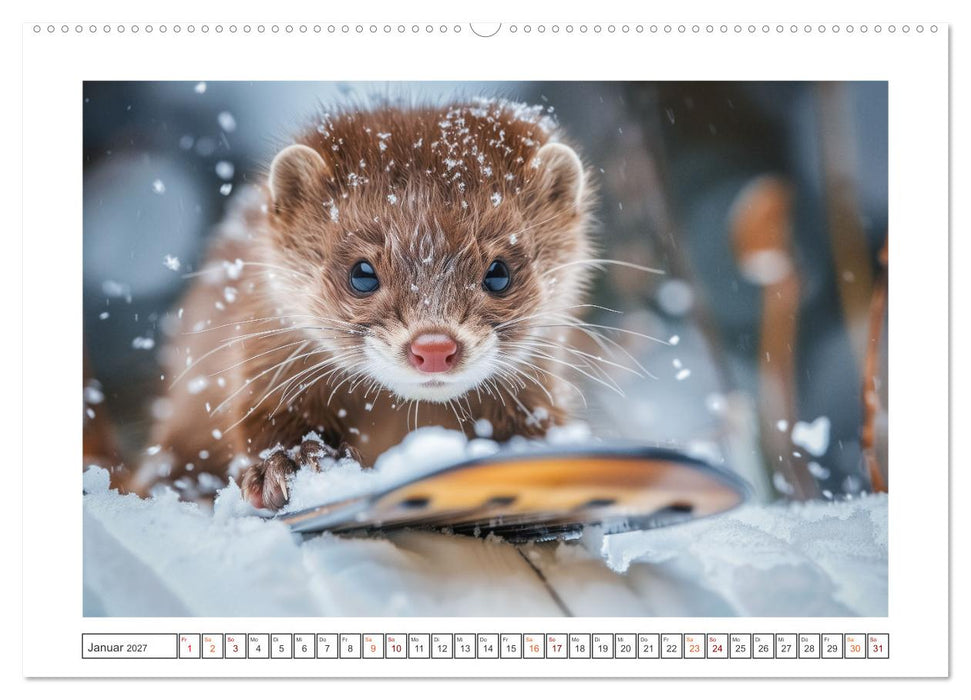 Kleine freche Nerze (CALVENDO Premium Wandkalender 2027)