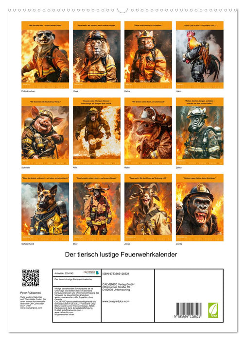 Der tierisch lustige Feuerwehrkalender (CALVENDO Premium Wandkalender 2027)