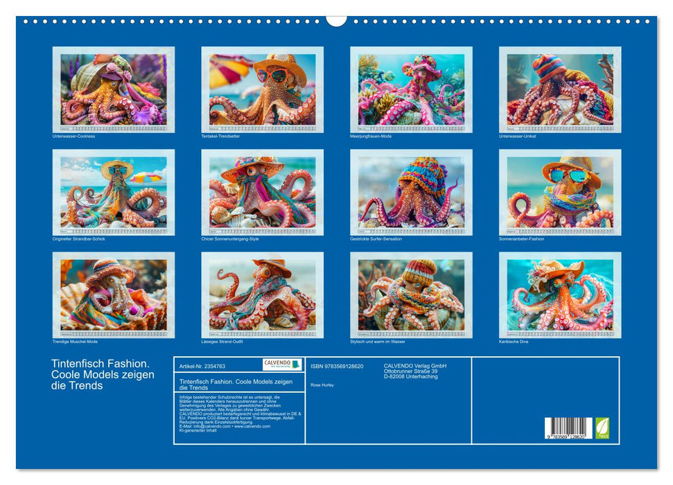 Tintenfisch Fashion. Coole Models zeigen die Trends (CALVENDO Wandkalender 2027)