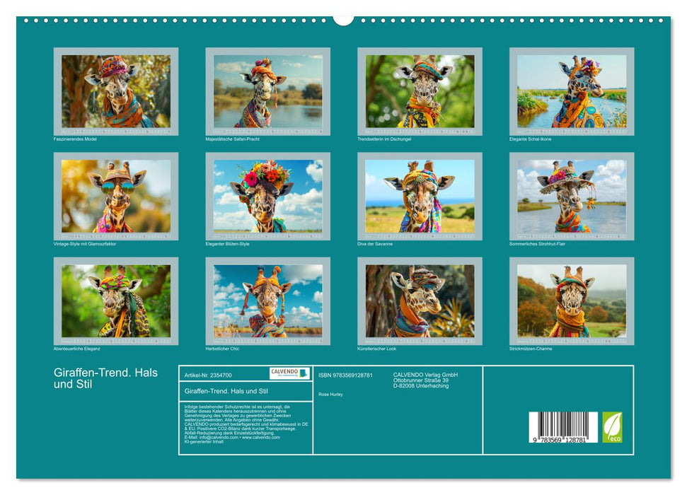 Giraffen-Trend. Hals und Stil (CALVENDO Premium Wandkalender 2027)