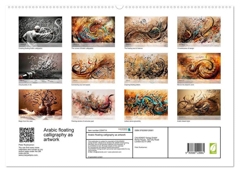 Arabic floating calligraphy as artwork (CALVENDO Premium-Calendar 2027)