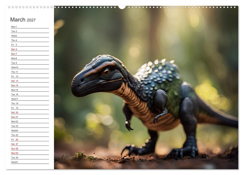 AI Dino Delights Mesmerizing Views of Prehistoric Life (CALVENDO Premium-Calendar 2027)