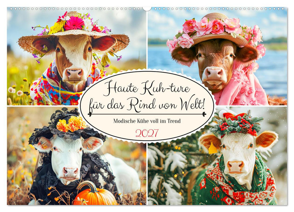 Haute Kuh-ture für das Rind von Welt! Modische Kühe voll im Trend (CALVENDO Wandkalender 2027)