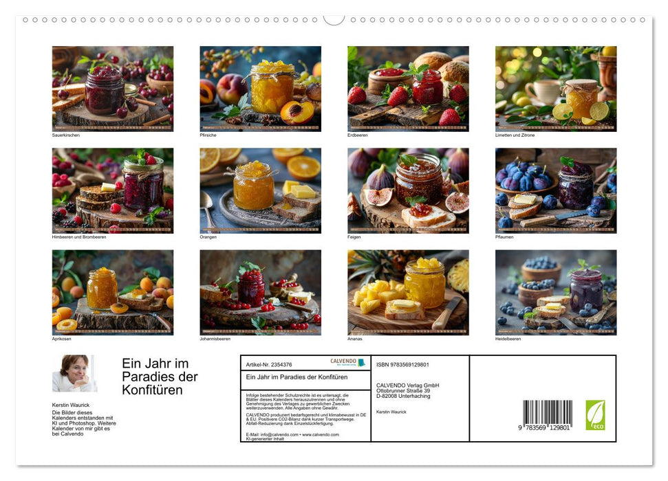 Ein Jahr im Paradies der Konfitüren (CALVENDO Premium Wandkalender 2027)