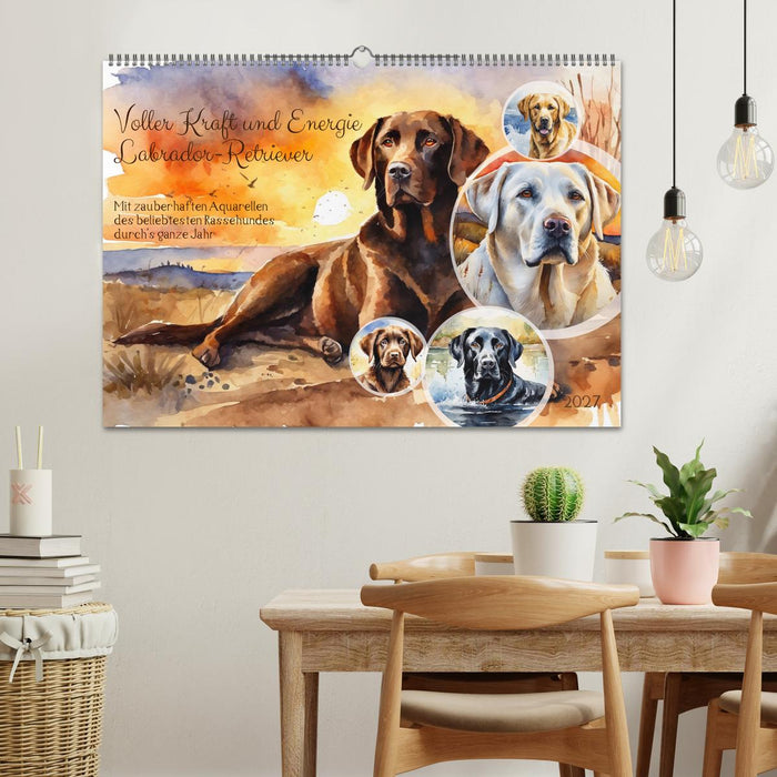 Voller Kraft und Energie - Labrador-Retriever (CALVENDO Wandkalender 2027)