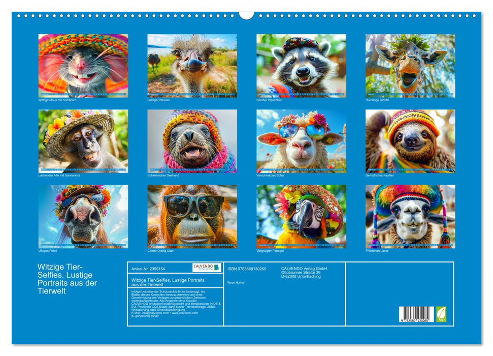Witzige Tier-Selfies. Lustige Portraits aus der Tierwelt (CALVENDO Wandkalender 2027)
