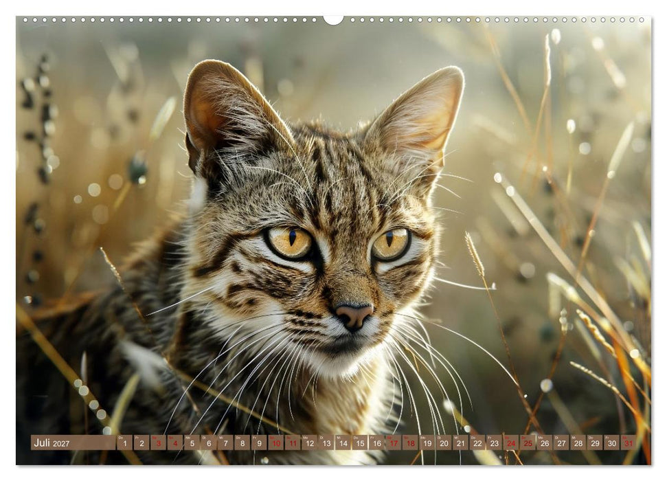 Wenn die wilden Katzen leise durch ihr Revier streifen (CALVENDO Premium Wandkalender 2027)
