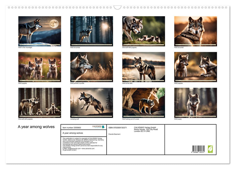 A year among wolves (CALVENDO Monthly Calendar 2027)