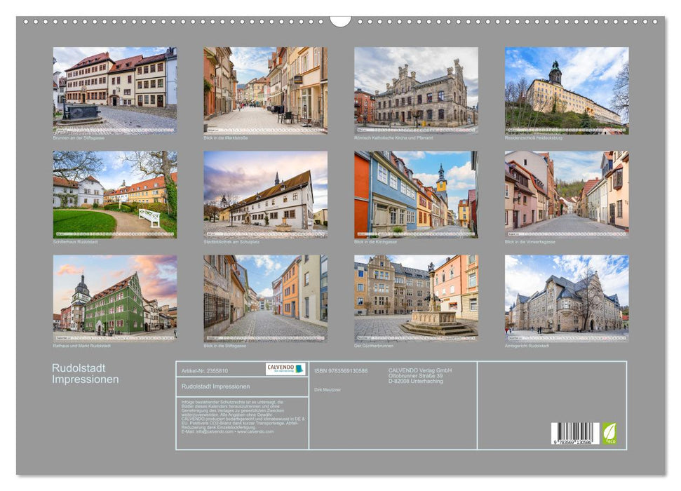 Rudolstadt Impressionen (CALVENDO Wandkalender 2027)