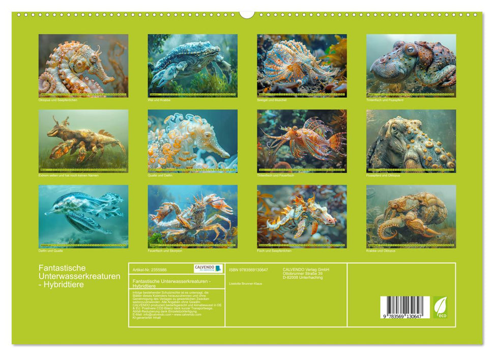 Fantastische Unterwasserkreaturen - Hybridtiere (CALVENDO Premium Wandkalender 2027)