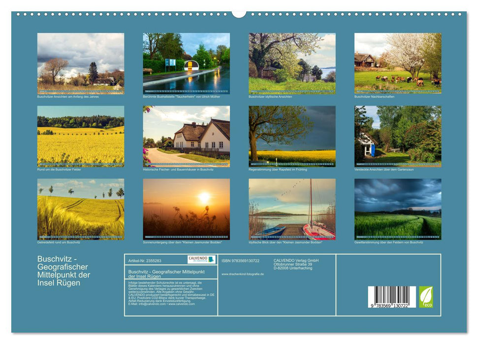 Buschvitz - Geografischer Mittelpunkt der Insel Rügen (CALVENDO Premium Wandkalender 2027)